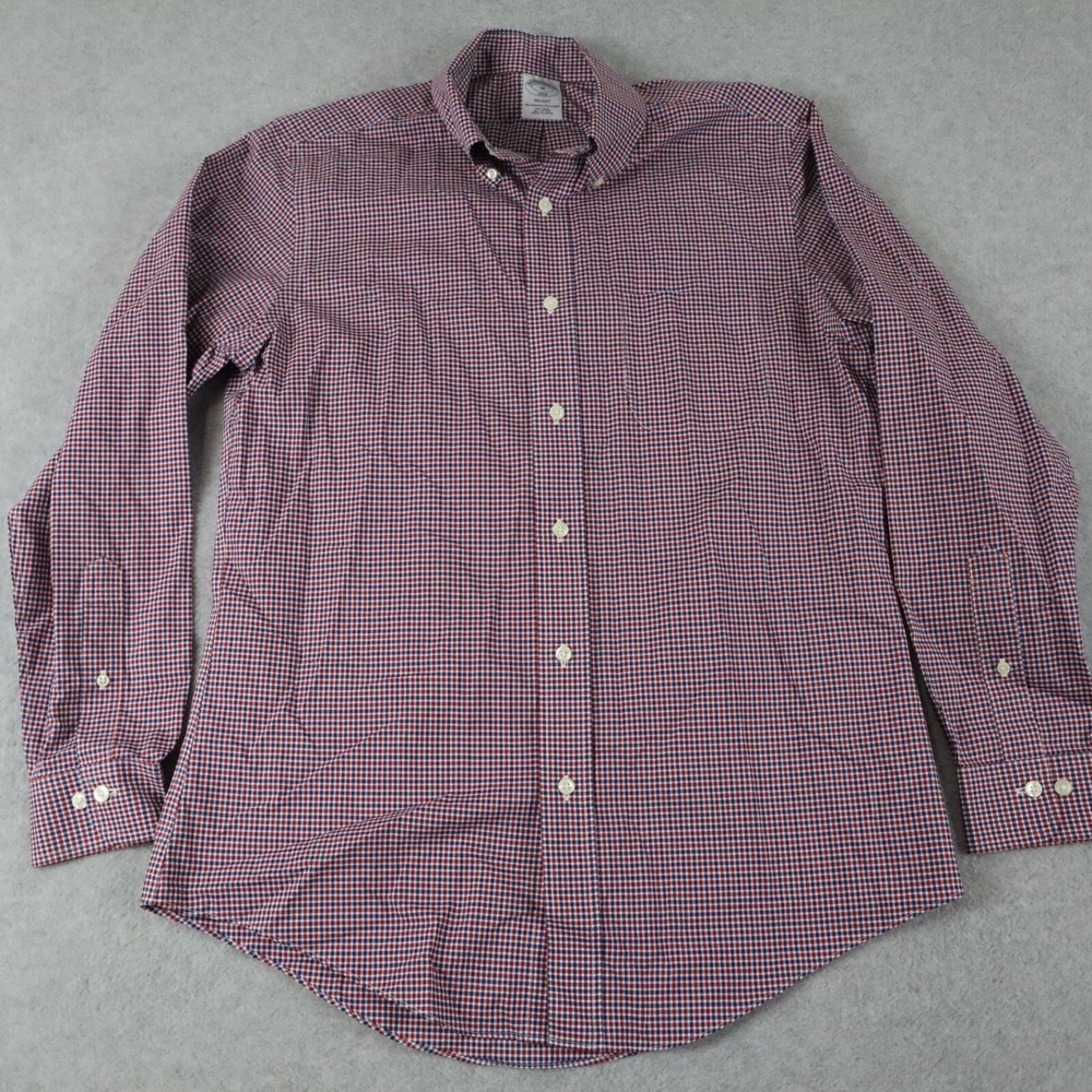 Brooks Brothers Shirt Mens Medium Regent Non Iron Button Down‎ Plaid Long Sleeve